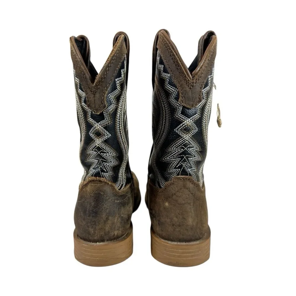 Kids Brown and Black Western Cowboy Boots